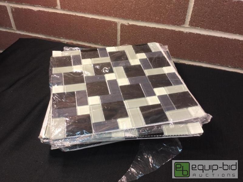 lot 3044 image: Glass Tiles  Quantity 8 Color Black, Gray, ...