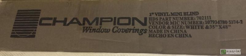 lot 3123 image: Champion Miniblinds 1 Vinyl Miniblind