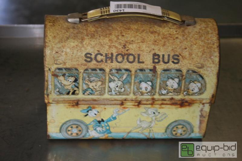 lot 1430 image: Vintage Disney character School Bus Lunch Box...