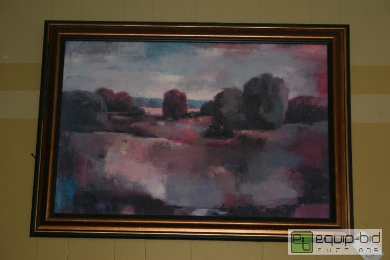 lot 1476 image: 30&quot x 42&quot Redbluegreen tree oil p...