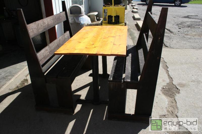 lot 1492 image: Table and 2 benches Bench measurements 48&q...