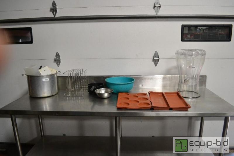 lot 117 image: Lot of Misc. Pans, Cutting Board Storage Rack...