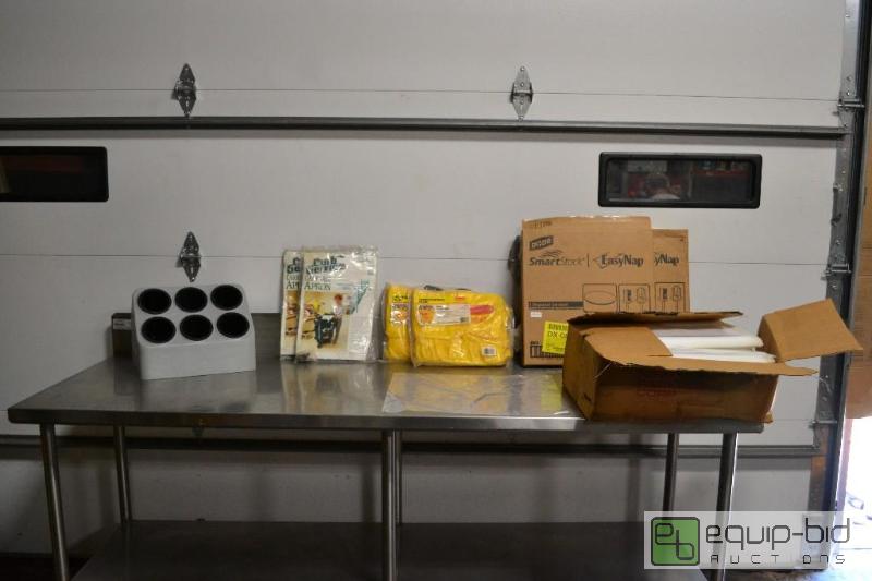 lot 124 image: Lot of Silverware Holder, Aprons, Trash Can C...