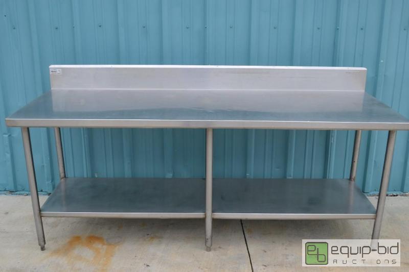 lot 55 image: Winholt Stainless Steel Work Table7 Feet Wide...