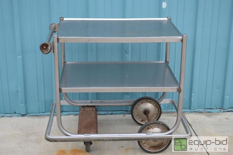 lot 57 image: 2 Tier Rolling CartHeavy Duty WheelsRubber Bu...