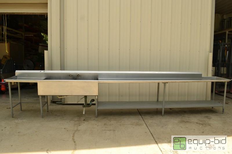 lot 60 image: 2 Bay Stainless Steel Sink with Drain Boards ...