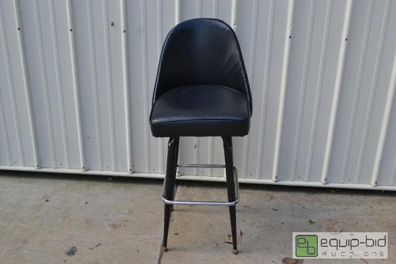 lot 73 image: Black Bar StoolVinyl Back and Seat...