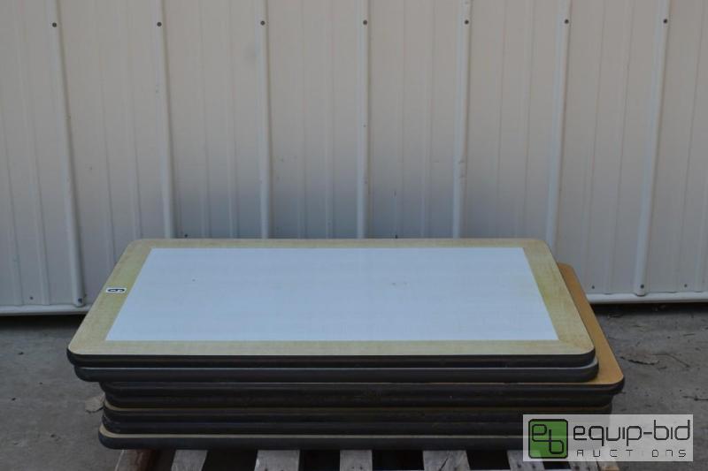 lot 76 image: 8 Laminate Top Tables48 Inches by 30 InchesBl...