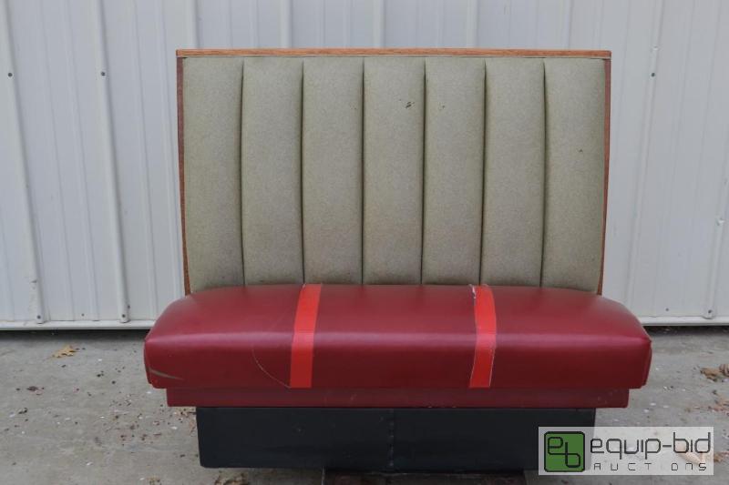lot 97 image: Wooden Booth with Vinyl Seat and Back48 Inche...