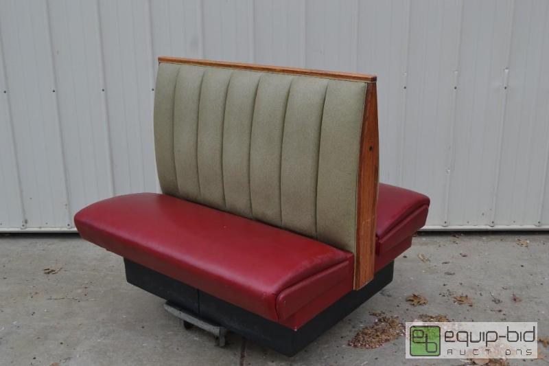 lot 98 image: Double Wooden Booth with Vinyl Seat and Back4...
