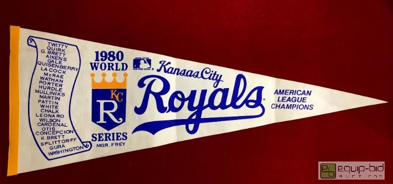lot 1017 image: RARE 1980 KANSAS CITY ROYALS WORLD SERIES PENNANT