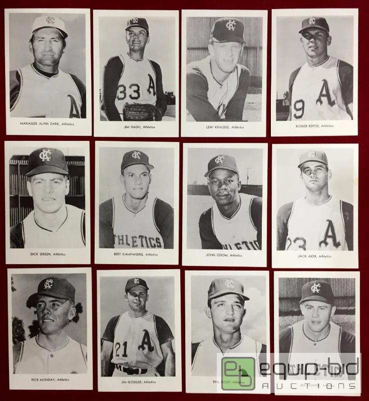 lot 1027 image: VITNAGE KANSAS CITY As PLAYER PHOTO CARD SET - MUNICIPAL STADIUM GIVEAWAY