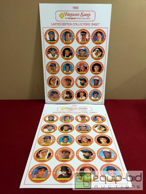 lot 1032 image: (2) UNCUT SHEETS 1988 BASEBALL SUPERSTAR COLLECTORS DISCS - INCLUDES GEORGE BRETT 
