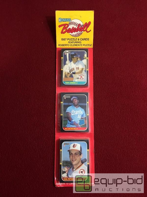 lot 1034 image: RARE BO JACKSON ROOKIE 1987 DONRUSS UNOPENED RACK PACK - 28 YEARS OLD
