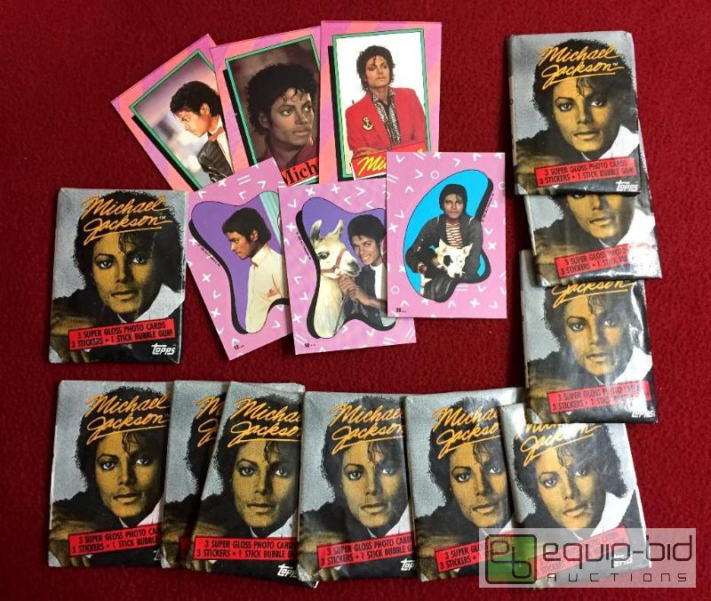 lot 1035 image: 10 UNOPENED PACKS 1984 MICHAEL JACKSON TOPPS TRADING CARDS 31 YEARS OLD