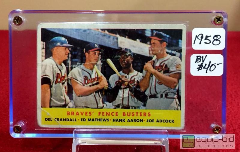 lot 1041 image: 1958 HANK AARON EDDIE MATHEWS JOE ADCOCK DEL CRANDAL BOOK VALUE $40