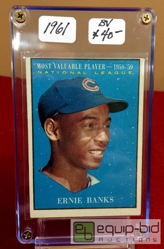 lot 1042 image: 1961 ERNIE BANKS MVP BOOK VALUE $40