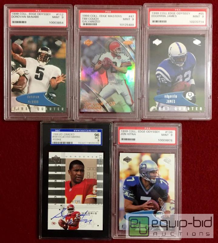 lot 1044 image: (5) GRADED FOOTBALL CARDS PSA - CHIEFS SYLVESTER MORRIS AUTOGRAPHED ROOKIE