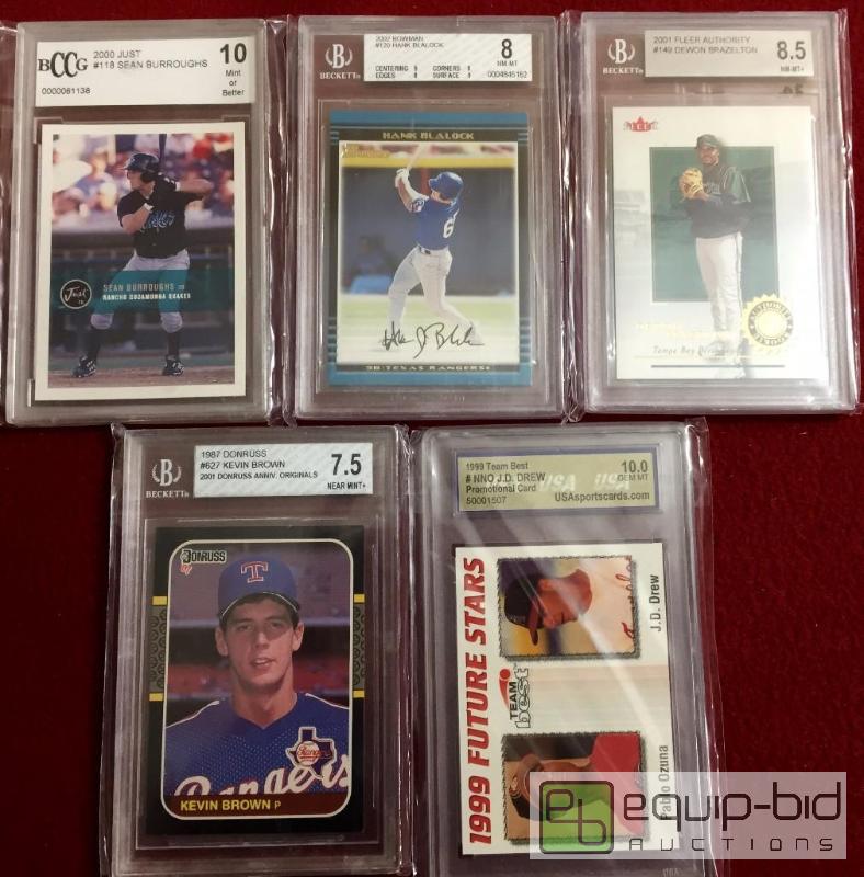 lot 1052 image: (5) GRADED BASEBALL CARDS PSA - JD DREW 