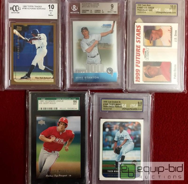 lot 1053 image: (5) GRADED BASEBALL CARDS PSA - SORIANO 