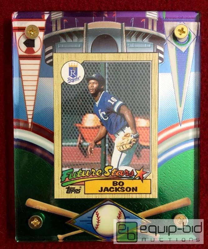 lot 1056 image: BO JACKSON 1987 TOPPS ROOKIE CARD (MINT) AMAZING DISPLAY HOLDER