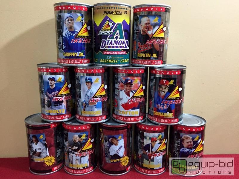 lot 1058 image: 12 FACTORY SEALED 1997 PINNACLE CARDS IN A CAN - LIMITED EDITION