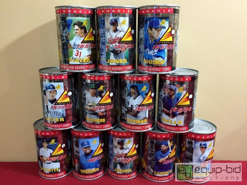 lot 1059 image: 12 FACTORY SEALED LIMITED EDITION 1997 PINNACLE CARDS IN A CAN - 10 FACTORY SEALED CARDS IN EACH CAN