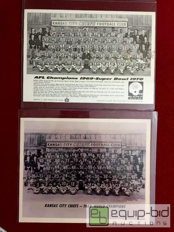 lot 1067 image: (2) ORIGINAL 1969 SUPER BOWL CHAMPS 1970 AFC CHAMPS CHIEFS TEAM PHOTOS
