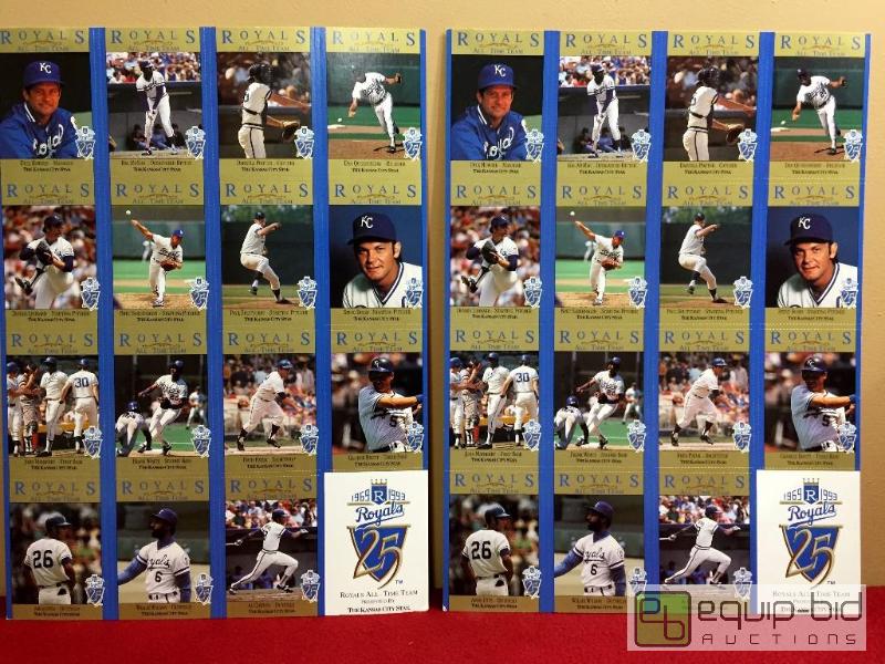 lot 1074 image: (2) UNCUT SHEETS - ROYALS 25TH ANNIVERSARY ALL TIME TEAM - 15 PLAYER CARDS PER SHEET