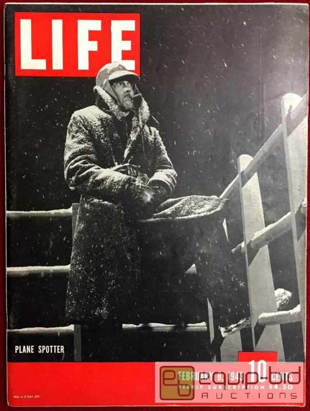 lot 1075 image: WORLD WAR II - LIFE MAGAZINE - PLANE SPOTTER - FEB 8, 1943 - MINT CONDITION