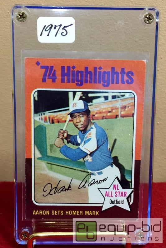lot 1086 image: 1975 HANK AARON TOPPS HOME RUN KING CARD #1