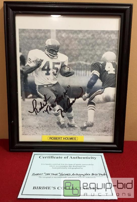 lot 1095 image: ROBERT THE TANK HOLMES AUTOGRAPHED 8 X 10 PHOTO WITH COA 1969 CHIEFS SUPERBOWL CHAMP PLAYER