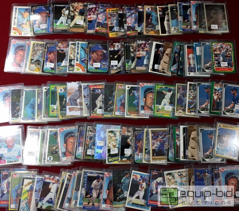 lot 1102 image: INCREDIBLE (100) CARD GEORGE BRETT LOT - ALL IN TOP LOADERS