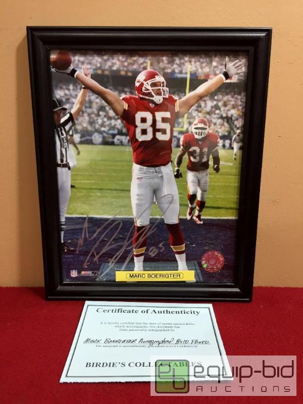 lot 1104 image: MARK BOERIGTER CHIEFS AUTOGRAPHED 8 X 10 PHOTO WITH COA