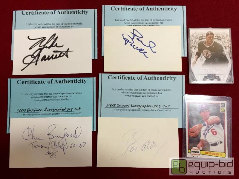 lot 1106 image: AWESOME LOT OF AUTHENTIC AUTOGRAPH CUTS - PAUL PIERCE, STEVE GARVEY, MIKE GARRETT, CHRIS BURFORD