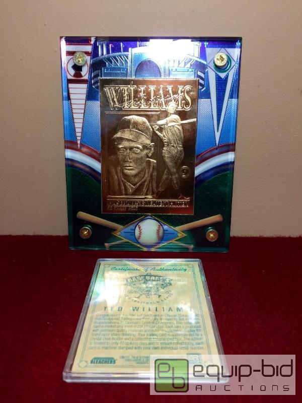 lot 1121 image: TED WILLIAMS 23 KARAT GOLD CARD WITH COA IN A...