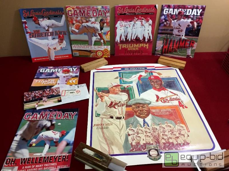 lot 1136 image: ST. LOUIS CARDINALS LOT - POSTER & GAME DAY PROGRAMS