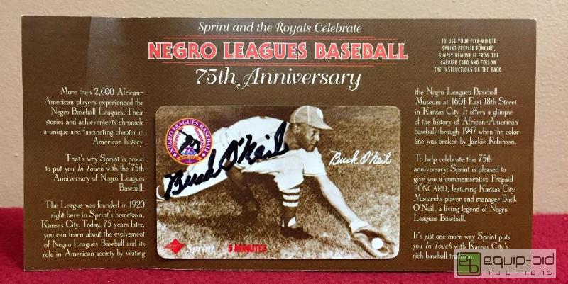 lot 1138 image: BUCK ONEIL AUTHENTIC AUTOGRAPHED 75TH ANNIVERSARY CARD