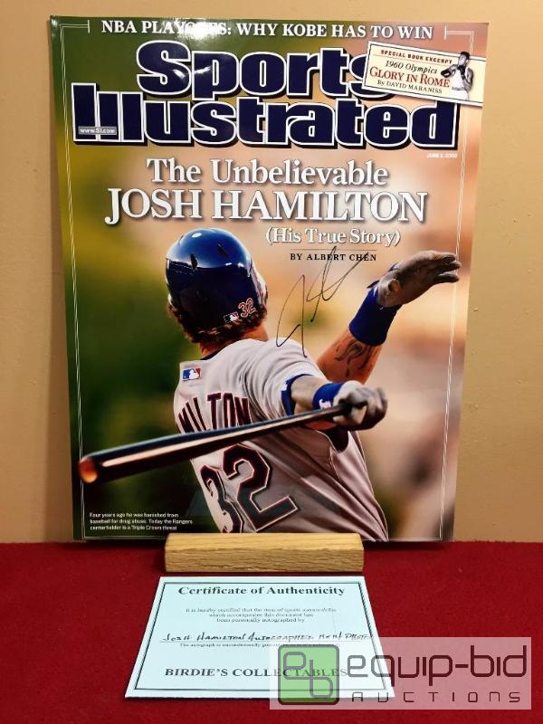 lot 1141 image: JOSH HAMILTON AUTHENTIC AUTOGRAPHED 11 X 14 PHOTO WITH COA