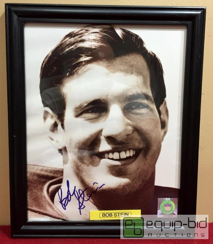 lot 1160 image: BOB STEIN FRAMED AUTHENTIC AUTOGRAPHED 8 X 10 PHOTO WITH COA 1969 CHIEFS SUPERBOWL CHAMP PLAYER