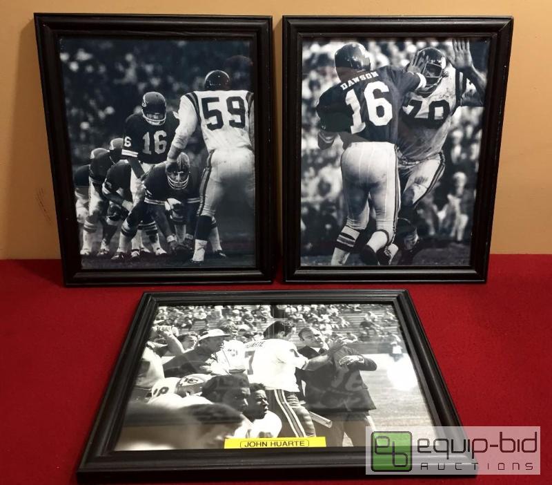 lot 1163 image: (3) AMAZING PHOTOS 1969 CHIEFS - LEN DAWSOM - HANK STRAM FRAMED