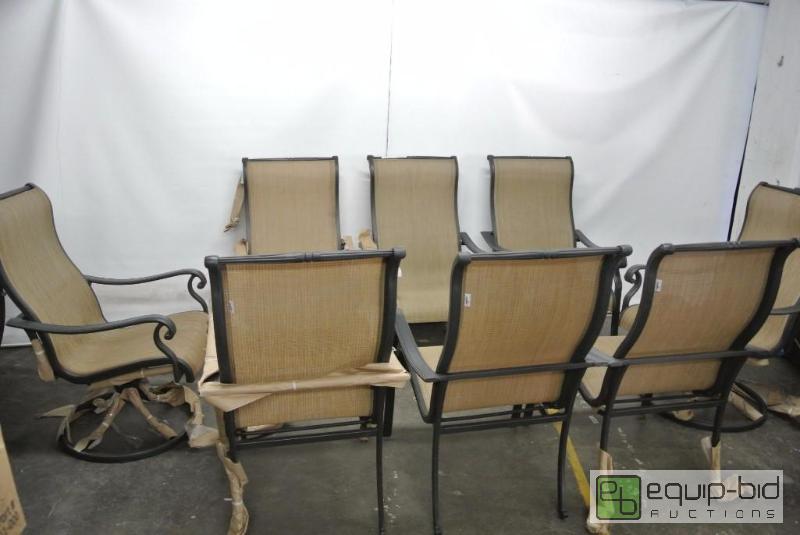 lot 2043 image: Agio 8pc Aluminum Framed Chairs