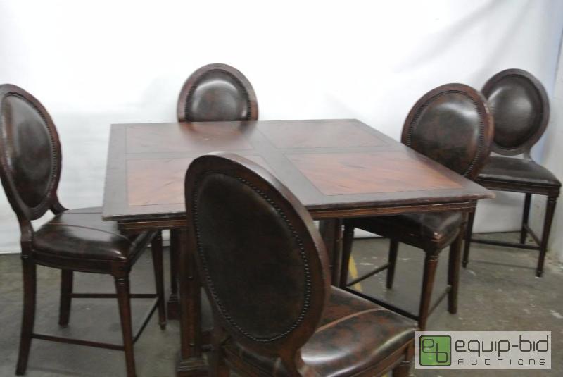 lot 2049 image: Bar Height Dining Table with 5 Chairs