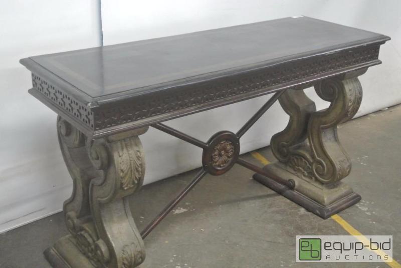 lot 2055 image: Faux Marble and Stone Hallway Table