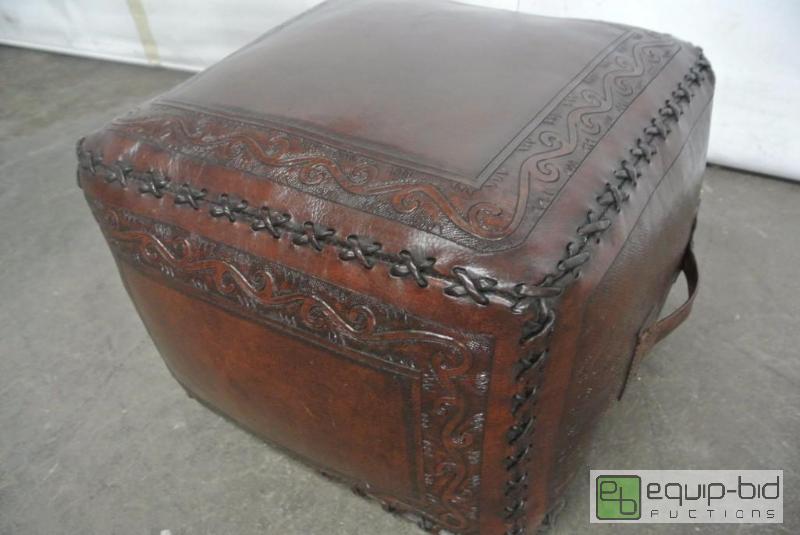 lot 2061 image: Leather Ottoman