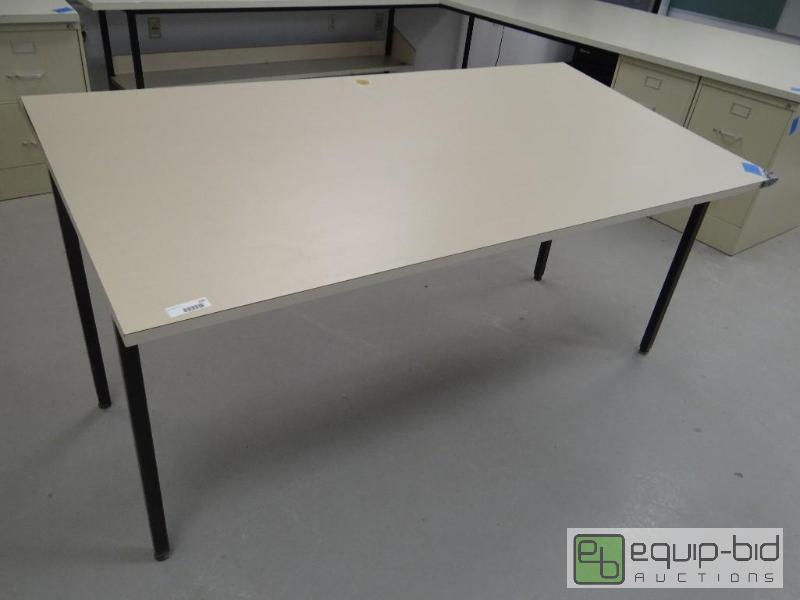 lot 100 image: Slant top work tableindustrial desk with met...