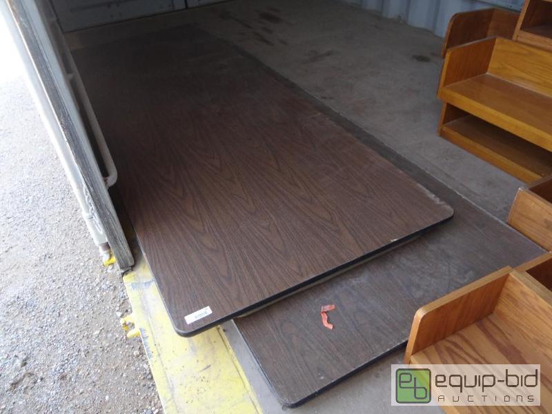 lot 145 image: Lot of 2 folding tables. 8 ft long....