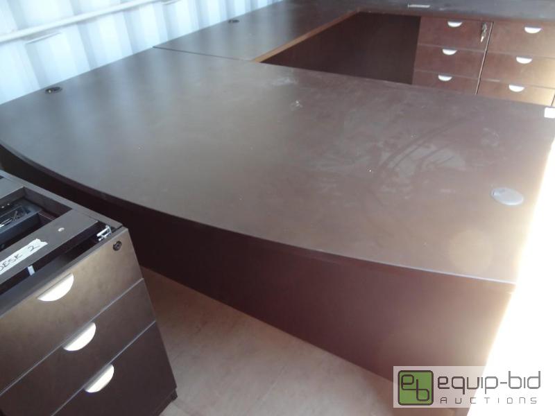 lot 159 image: Beautiful executive desk set with back deskh...