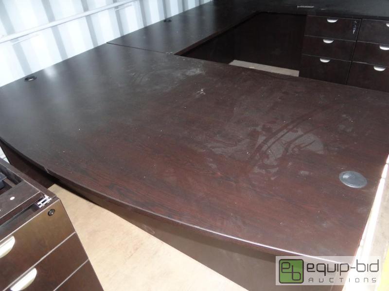 lot 160 image: Beautiful executive desk set with back deskh...