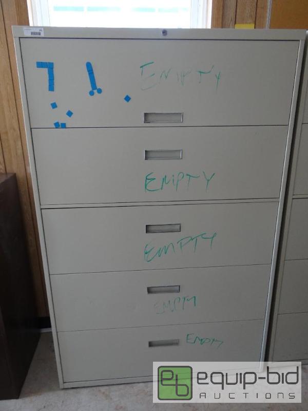 lot 161 image: 5 drawer lateral slide out file cabinet.  Mad...